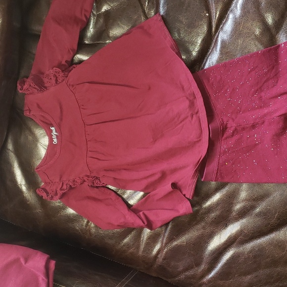 Cat & Jack Other - 3T Cat & Jack matching set maroon red with sparkle